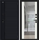 Металлическая входная дверь Лайнер-3 Total Black / Off-white