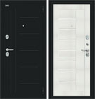Металлическая входная дверь Проф Букле черное / Bianco Veralinga