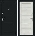 Металлическая входная дверь Техно Kale Букле черное / Bianco Veralinga