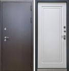 Металлическая входная дверь ТЕРМО Муар коричневый Ясень белый силк